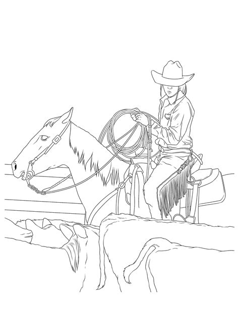 cowgirl coloring sheets|Young Cowgirl With Horse – Coloring Pages and。